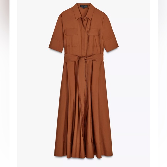 Zara NWT ZW Collection poplin shirt dress 2640/654 - Picture 3 of 8